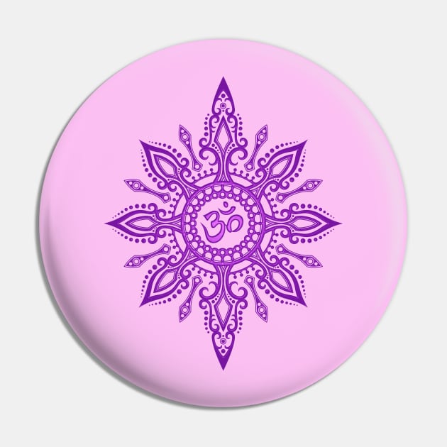 Intricate Purple Yoga Om Star Pin by jeffbartels