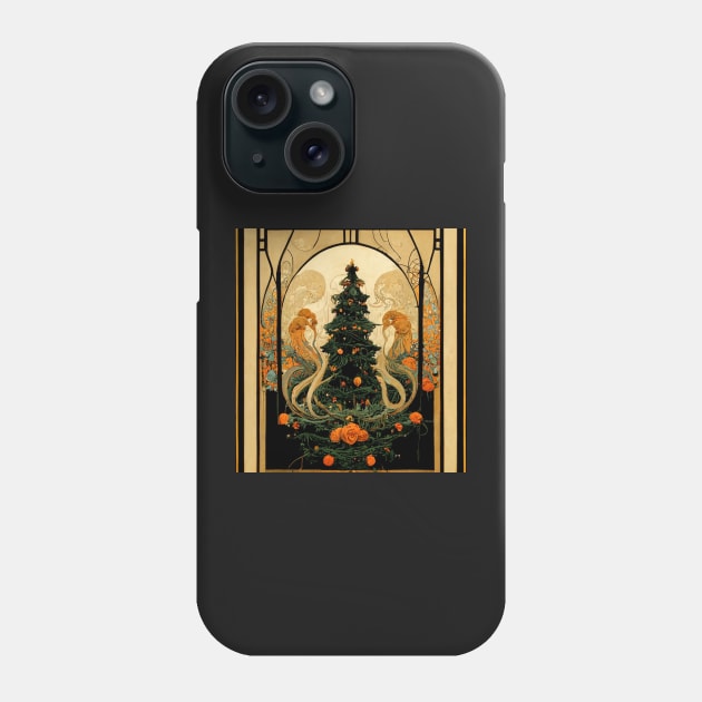 Festive Aesthetic - Art Nouveau Christmas Phone Case by RoseAesthetic