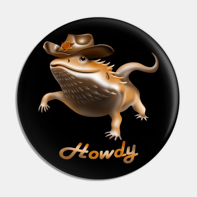 Bearded dragon wearing a cowboy hat, saying howdy cartoon Pin by AdishPr