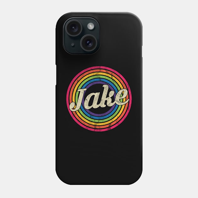 Jake - Retro Rainbow Faded-Style Phone Case by MaydenArt