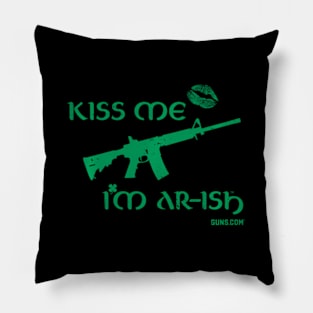 Green Kiss Me I'M Ar-Ish - St. Patrick'S Day Pillow