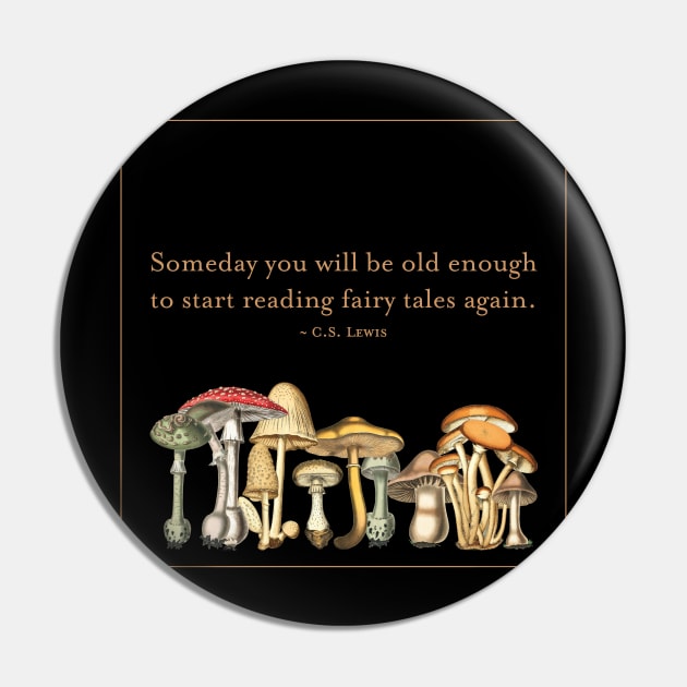 CS Lewis Fairy Tale Quote (gold) Pin by Epic Færytales