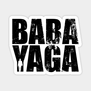 John Wick BABA YAGA Black Distressed Text Typography Magnet