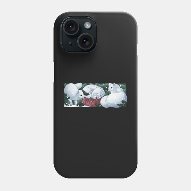 Arctic foxes Phone Case by NatureDrawing