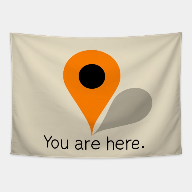 Orange Location Icon - You are here Tapestry by valentinahramov