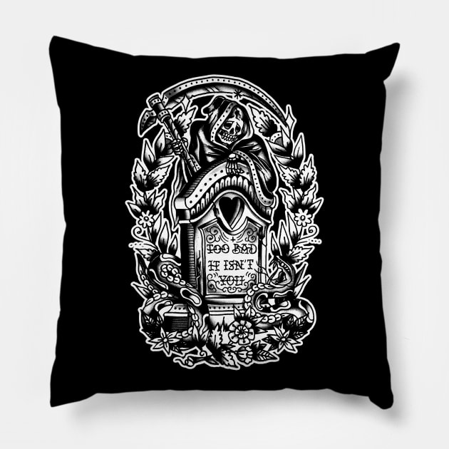 The Grim Reaper Pillow by Don Chuck Carvalho