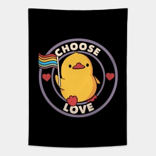 Choose Love Pride Duck by Tobe Fonseca Tapestry