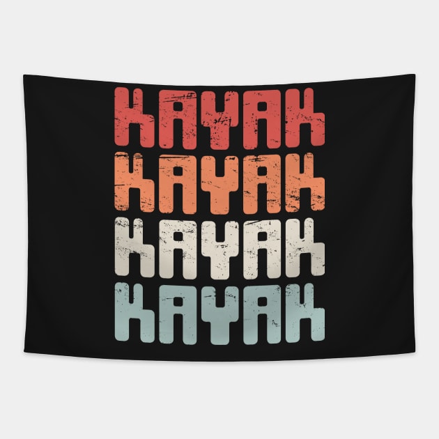 Retro KAYAK Kayaking Text Tapestry by MeatMan