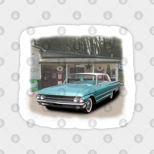 1961 Galaxie 500 in our filling station series Magnet by Permages LLC