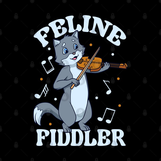 Feline Fiddler - Cat at the violin by Modern Medieval Design