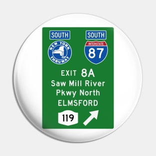 New York Thruway Southbound Exit 8A: Saw Mill River Pkwy Elmsford Rte 119 Pin