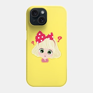 Cute Little Girl With Red Bo Phone Case