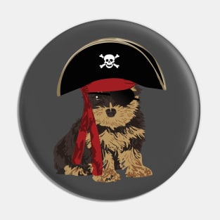 Pirate Yorkshire Terrier for Dog Lovers Pin