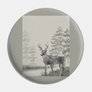 A lone stag Pin