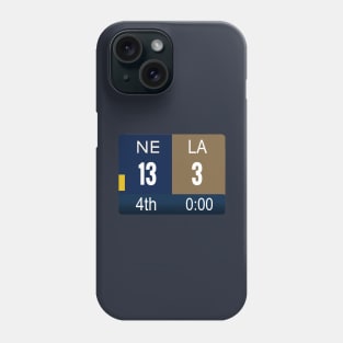 Superbowl 53 Final Score - New England Patriots 13/ Los Angeles Rams 3 Phone Case