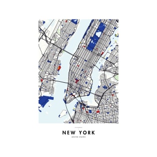 New York (United States) Map x Piet Mondrian T-Shirt