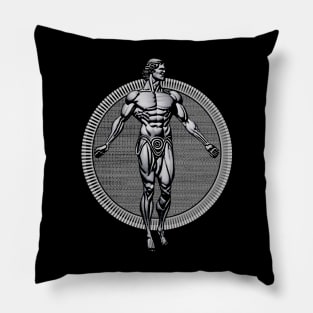 Vitruvian Man Inspired Pose - Greek Statue Style Pillow