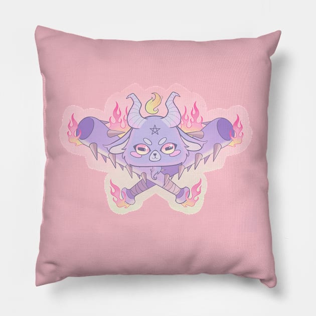 Baphomet Bats Pillow by Sugarnspice