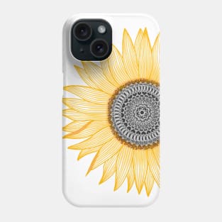 Golden Sunflower Mandala Phone Case