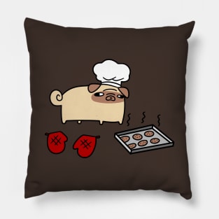 Pug Baking Cookies Pillow