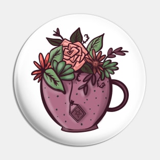 Floral Tea Cup Pin