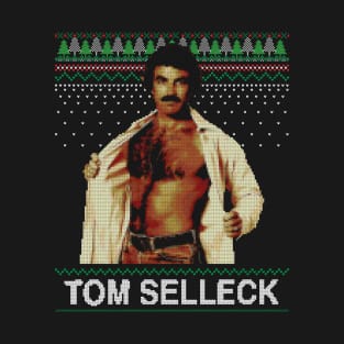 Tom Selleck Ugly Christmas T-Shirt