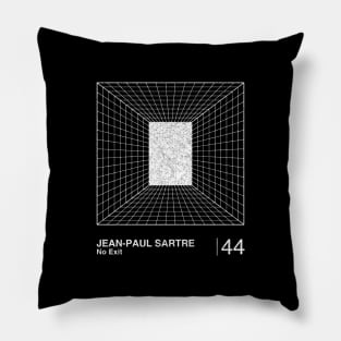 No Exit / Jean-Paul Sartre / Minimalist Graphic Design Fan Artwork Pillow