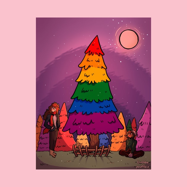 Lgbtq+ christmas tree rainbow gift design by DorothyGoesGlamping