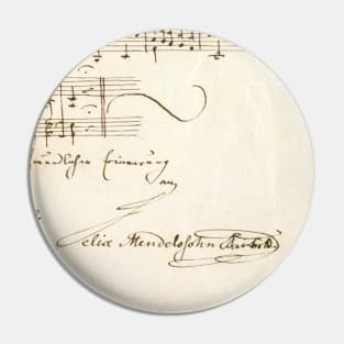 Felix Mendelssohn | Original score, manuscript with signature Pin