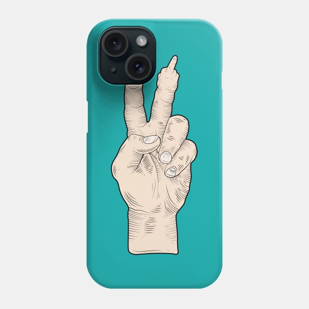 Peace Sign Finger Phone Case by mynameissavage