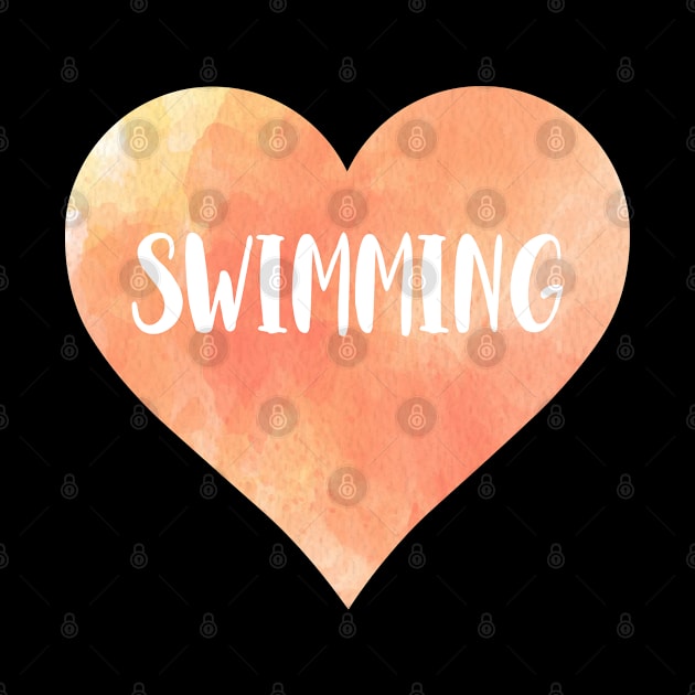 Swimming love heart. Perfect present for mother dad friend him or her by SerenityByAlex