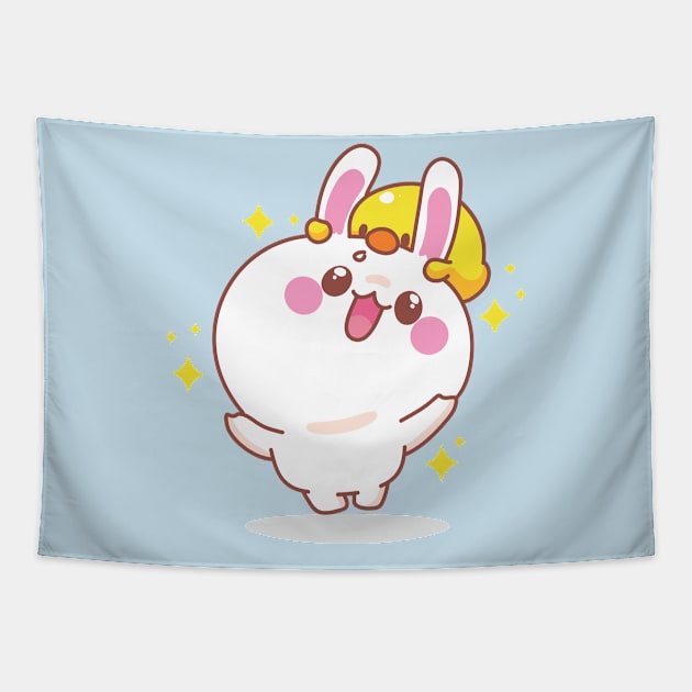 Jumping Cute Bunny Tapestry by Tariq-T-art