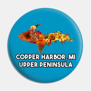 Floral Copper Harbor UP Logo Pin