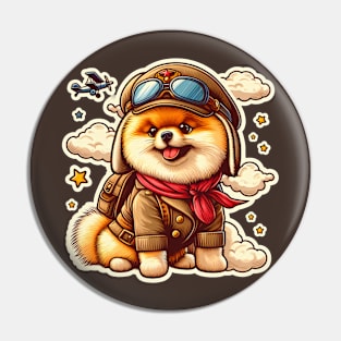 Pomeranian Pilot Pin