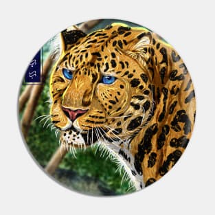 Amur Leopard - White Pin