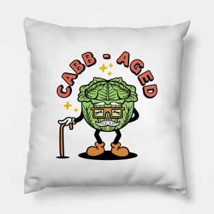 vintage cabbageage cartoon pun Pillow