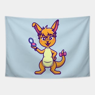 Cute Kangaroo With Make Up Cartoon Tapestry