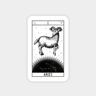 Aries Distressed Goth Tarot Zodiac Sign Magnet