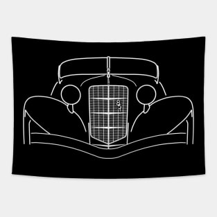 Auburn Speedster 851 1930s classic car white outline graphic Tapestry