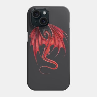 Flying Red Dragon with Wings Spread Phone Case