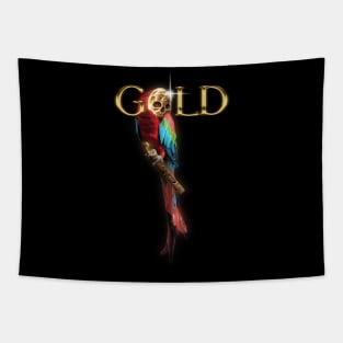 GOLD Parrot Tapestry