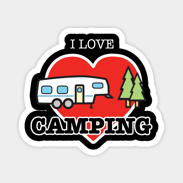 I Love Camping - Heart and Fifth Wheel Magnet by RVToolbox