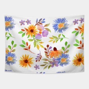 Scandinavian Summer Colorful Spring Flowers Tapestry