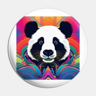 Psychedelic Art Panda Face Pin