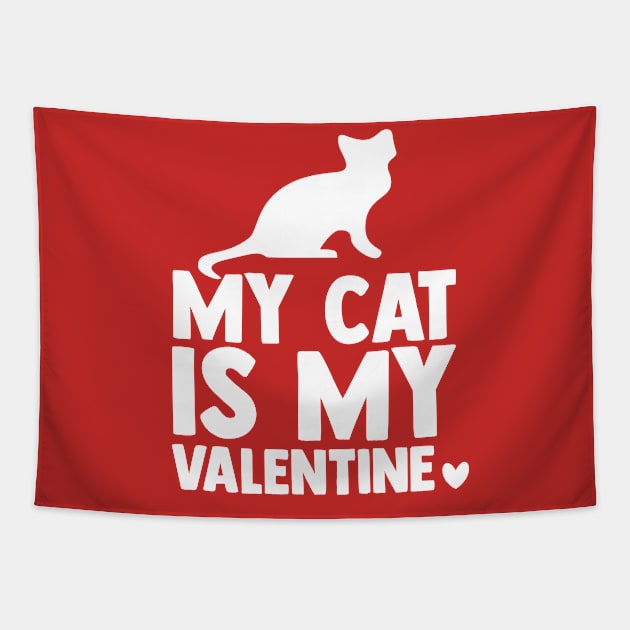 My cat is my valentine Tapestry by BrechtVdS