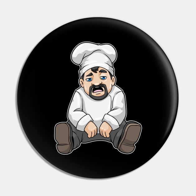 Chef with Chef's hat & Beard Pin by Markus Schnabel