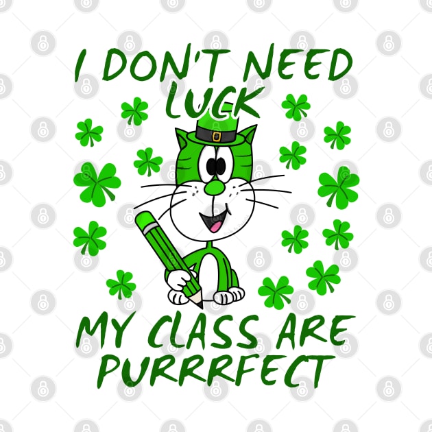 St. Patrick's Day Teacher Cat by doodlerob