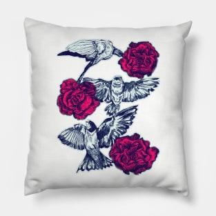 Rose & Swallows Pillow