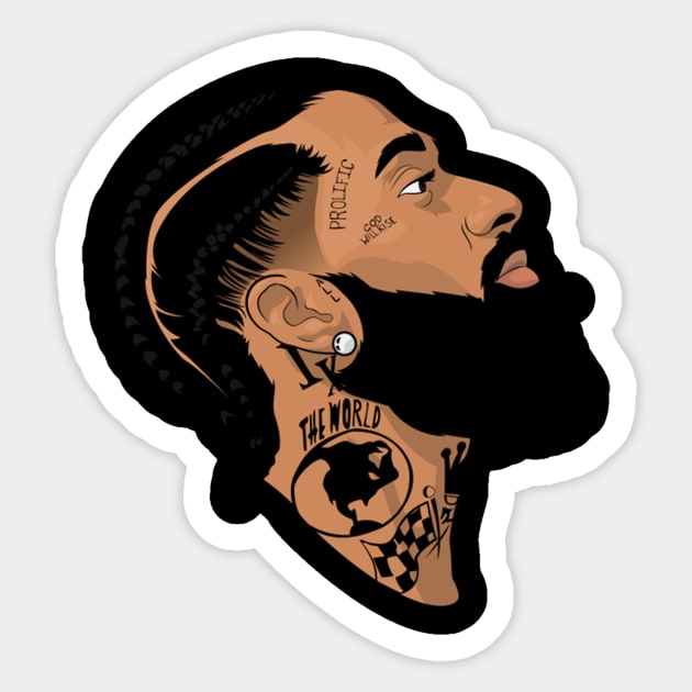 Nipsey Hussle Tribute Jersey - Nipsey Hussle - Sticker