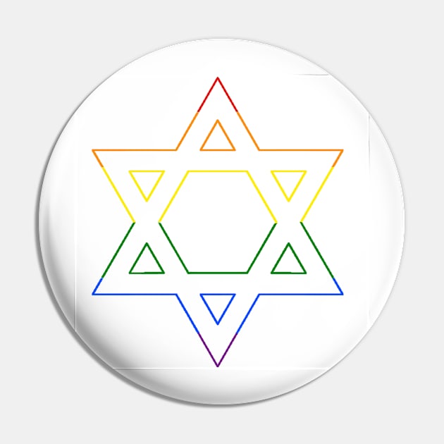 Pride Star of David Pin by ThePureAudacity